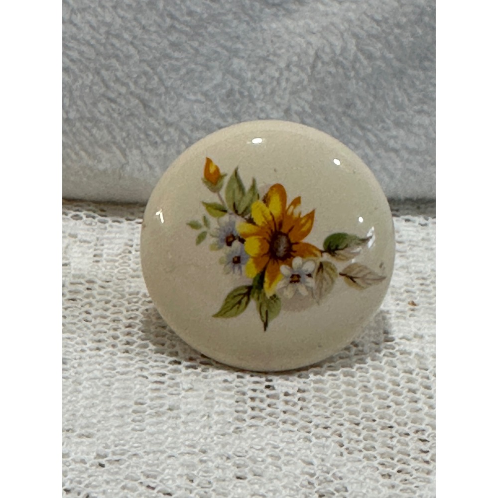 Amerock BP1586 ORB‎ Cream Ceramic Floral Drawer Cabinet Knob Hardware